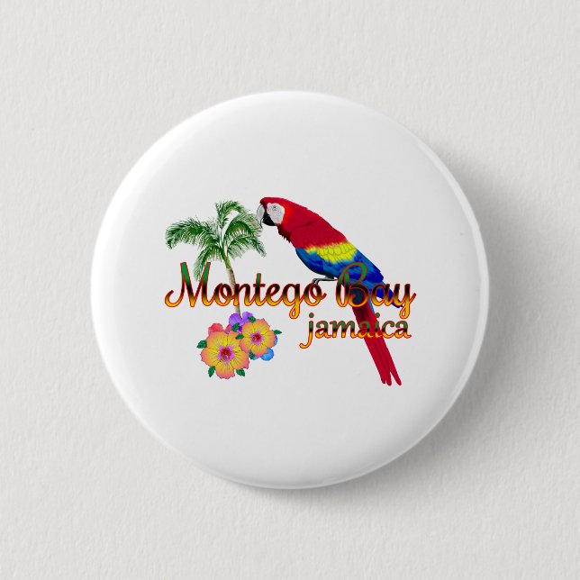 Montego Bay Jamaica Tropfapfel Button (Vorderseite)