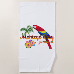 Montego Bay Jamaica Tropical Parrot Strandtuch