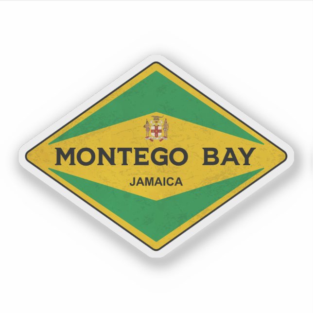 Montego Bay Jamaica Vintag Aufkleber (Vorderseite)