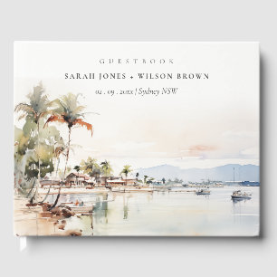 Montego Bay Jamaica Wasserfarbenwelt Hochzeit Gästebuch