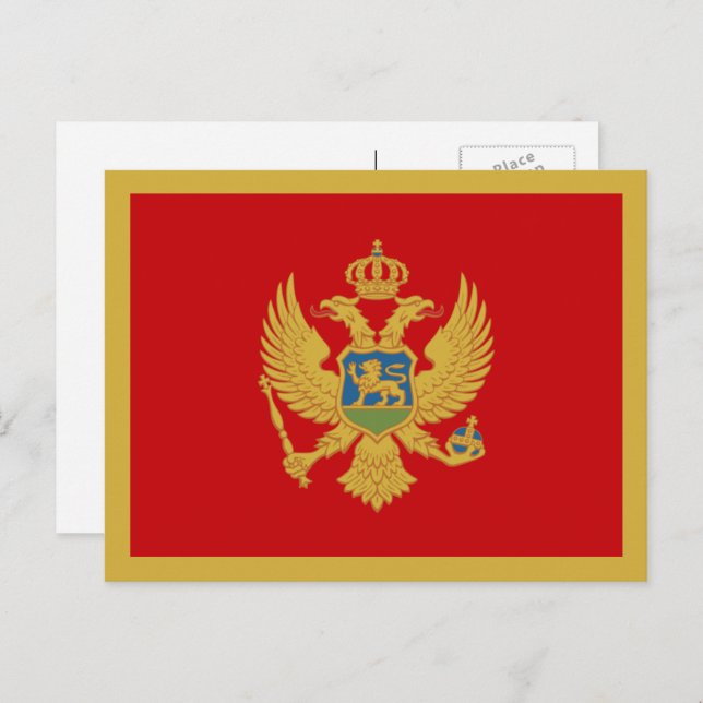 montenegrinische Flagge, Flagge Montenegros Postkarte (Vorne/Hinten)