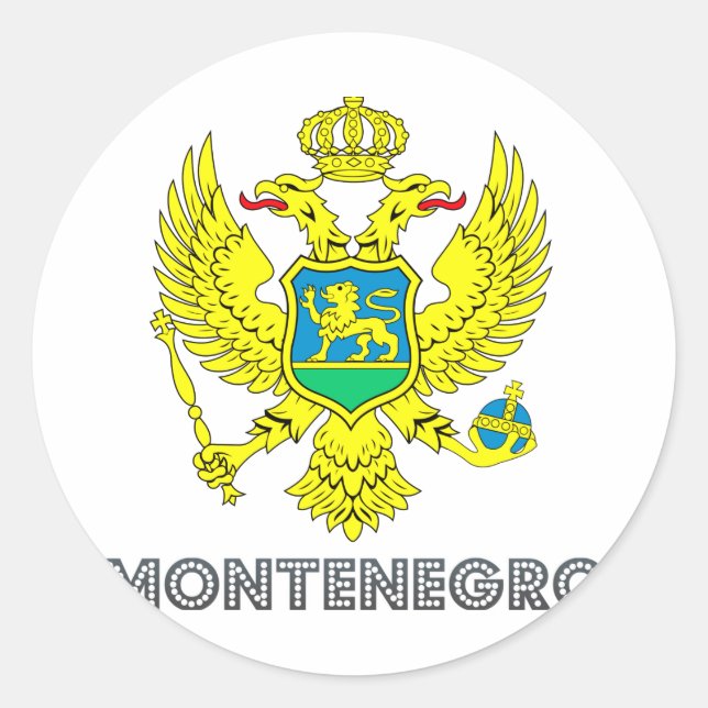 Montenegrinisches Emblem Runder Aufkleber (Vorderseite)