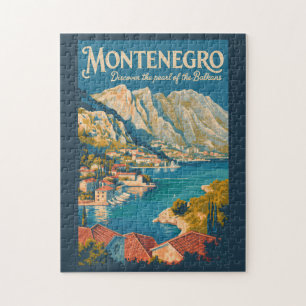 Montenegro Balkan Illustration Reise Kunst Vintage Puzzle