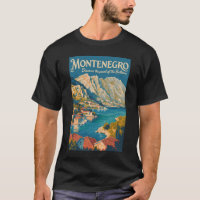 Montenegro Balkanen Illustration Reise Kunst Vinta