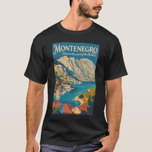 Montenegro Balkanen Illustration Reise Kunst Vinta T-Shirt