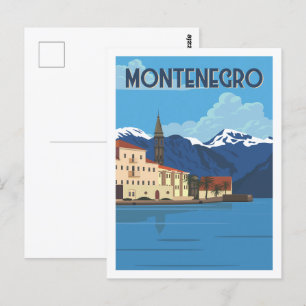 Montenegro Berühmte Reiseort-Illustration Postkarte