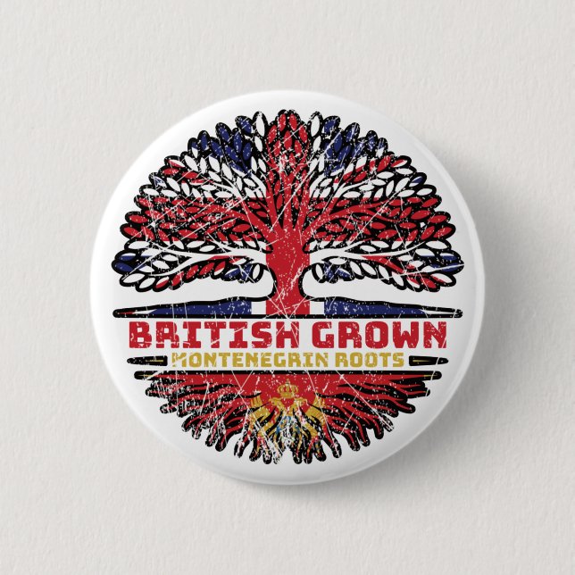 Montenegro - Britische Tree Roots-Flagge des Verei Button (Vorderseite)