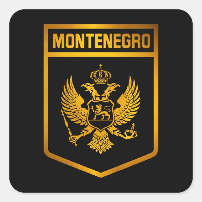 Montenegro Emblem Quadratischer Aufkleber (Vorderseite)