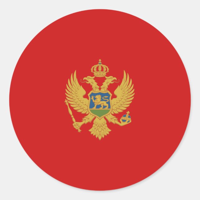 Montenegro Fisheye Flag-Aufkleber Runder Aufkleber (Vorderseite)