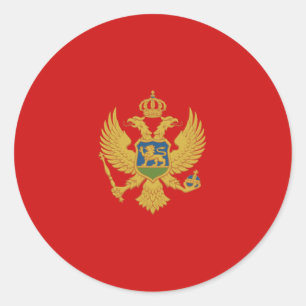 Montenegro Fisheye Flag-Aufkleber Runder Aufkleber