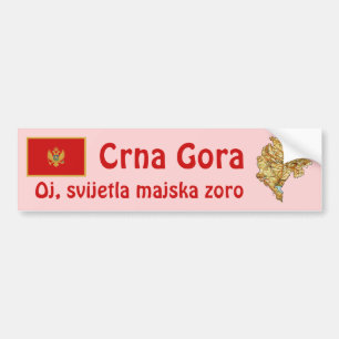 Montenegro Flag + Karte Autoaufkleber