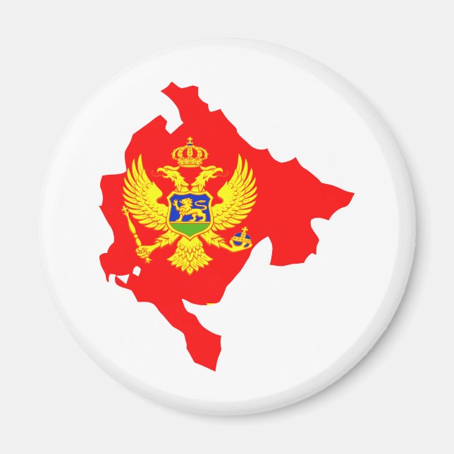 Montenegro Flag Karte in voller Größe Magnet (Vorne)