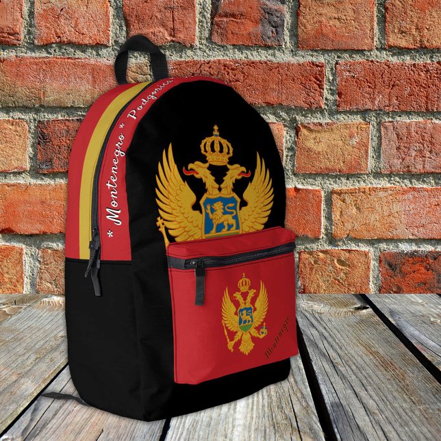 Montenegro Flag Rucksack, Montenegro Patriot schwa Bedruckter Rucksack (Von Creator hochgeladen)