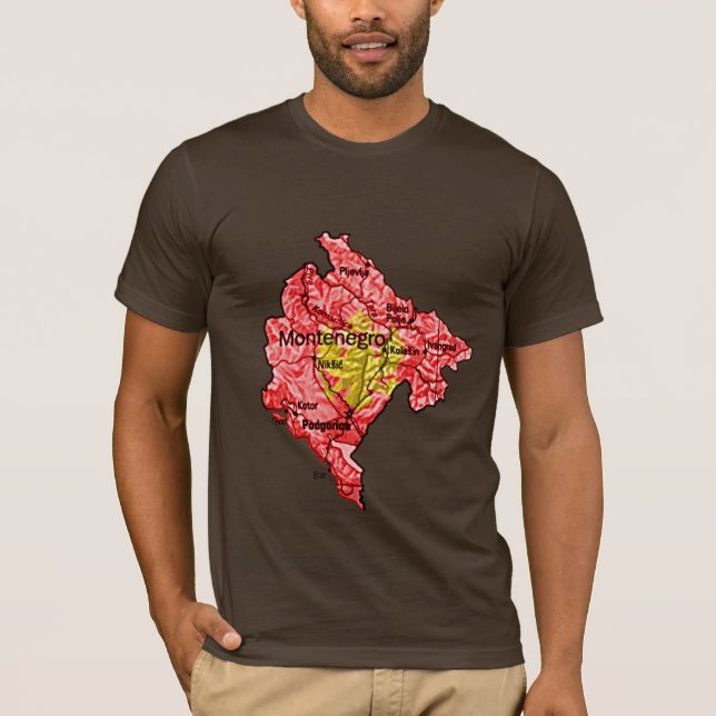 Montenegro Flagcolor Map T - Shirt (Vorderseite)