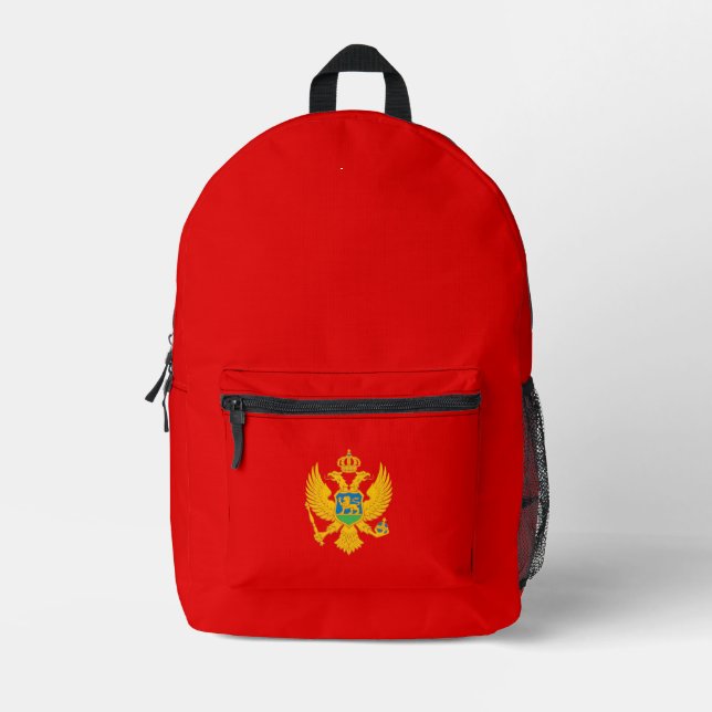 Montenegro-Flagge Bedruckter Rucksack (Vorderseite)