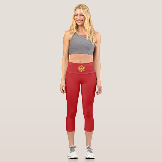 Montenegro-Flagge Capri Leggings (Vorderseite)