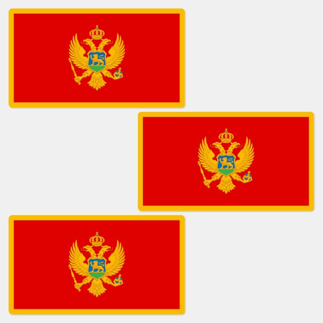 Montenegro-Flagge Etiketten (Gruppe)