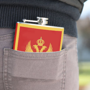 Montenegro-Flagge Flachmann