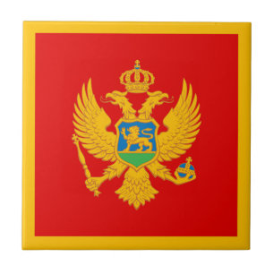 Montenegro-Flagge Fliese