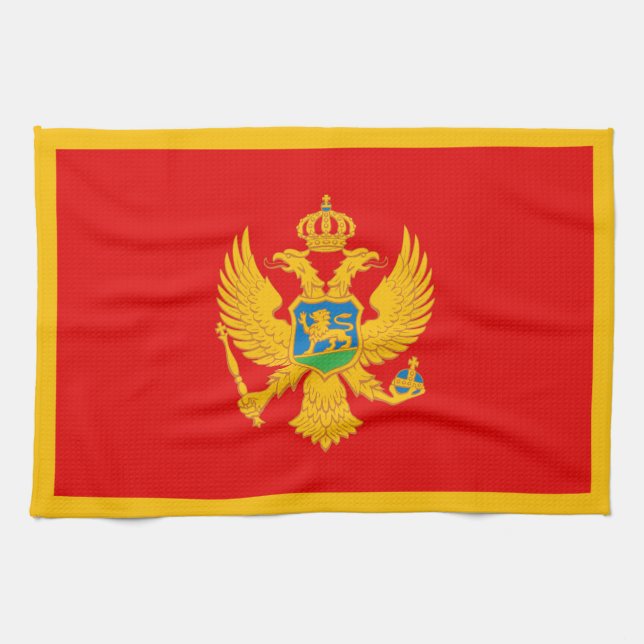 Montenegro-Flagge Geschirrtuch (Horizontal)
