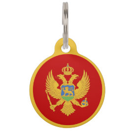 Montenegro-Flagge Haustiermarke