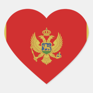 Montenegro-Flagge Herz-Aufkleber