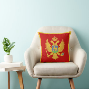 Montenegro-Flagge Kissen