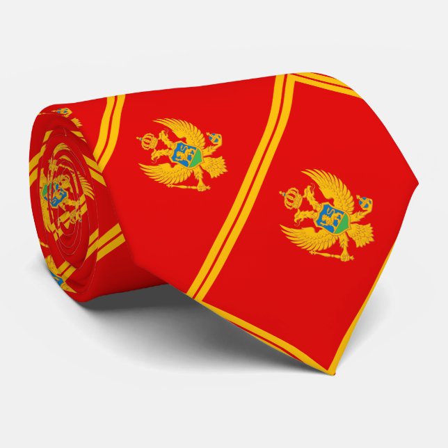 Montenegro-Flagge Krawatte (Gerollt)
