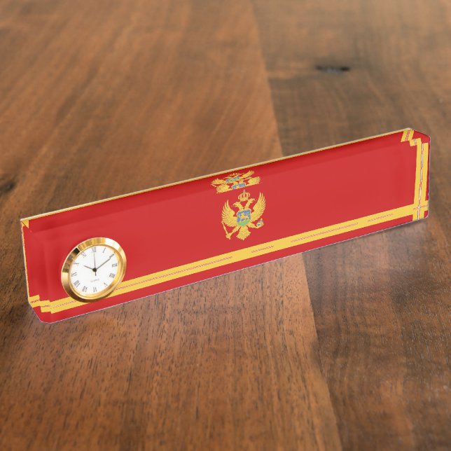 Montenegro-Flagge Namensplakette (Seite)