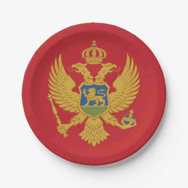 Montenegro-Flagge Pappteller (Vorderseite)