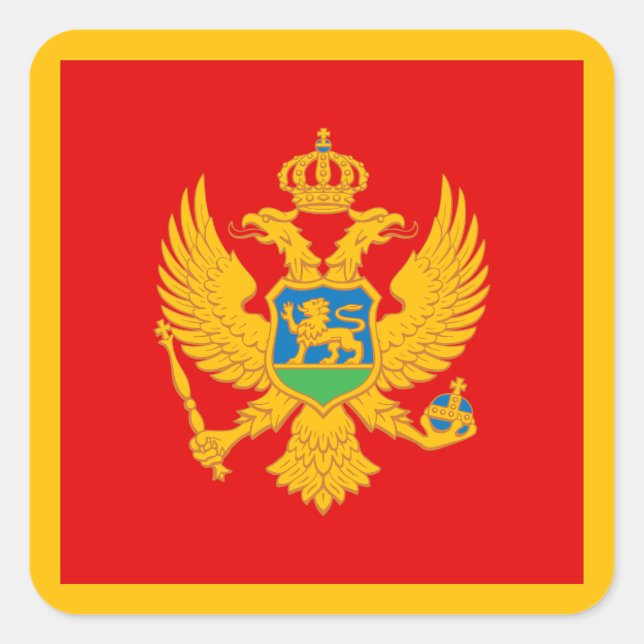 Montenegro-Flagge Quadratischer Aufkleber (Vorderseite)