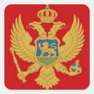 Montenegro-Flagge Quadratischer Aufkleber