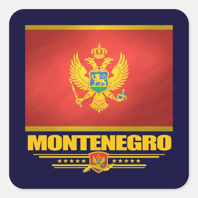 Montenegro-Flagge Quadratischer Aufkleber (Vorderseite)