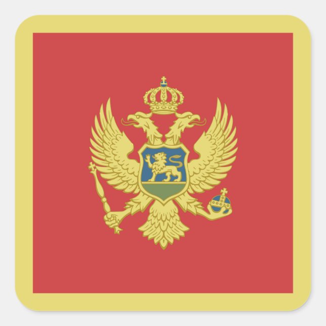 Montenegro-Flagge Quadratischer Aufkleber (Vorderseite)