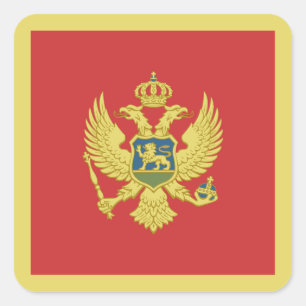 Montenegro-Flagge Quadratischer Aufkleber