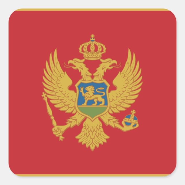 Montenegro-Flagge Quadratischer Aufkleber (Vorderseite)