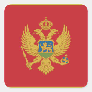 Montenegro-Flagge Quadratischer Aufkleber