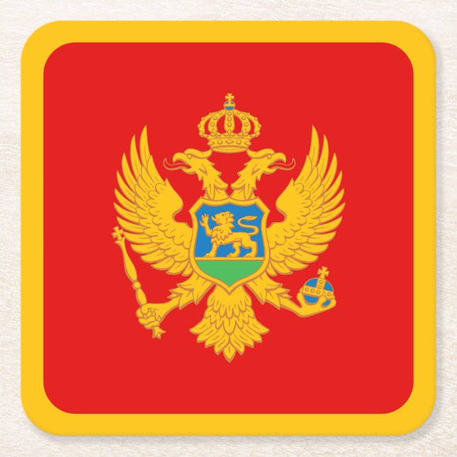 Montenegro-Flagge Rechteckiger Pappuntersetzer (Vorderseite)