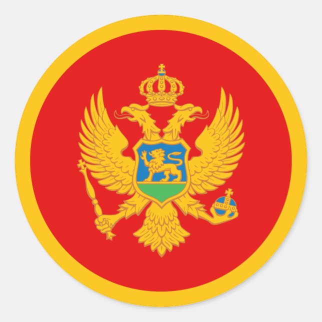 Montenegro-Flagge Runder Aufkleber (Vorderseite)