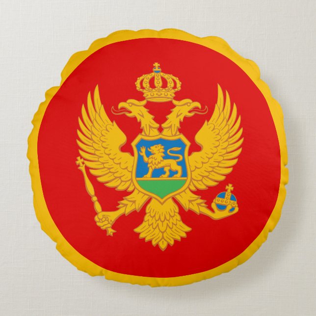 Montenegro-Flagge Rundes Kissen (Vorderseite)