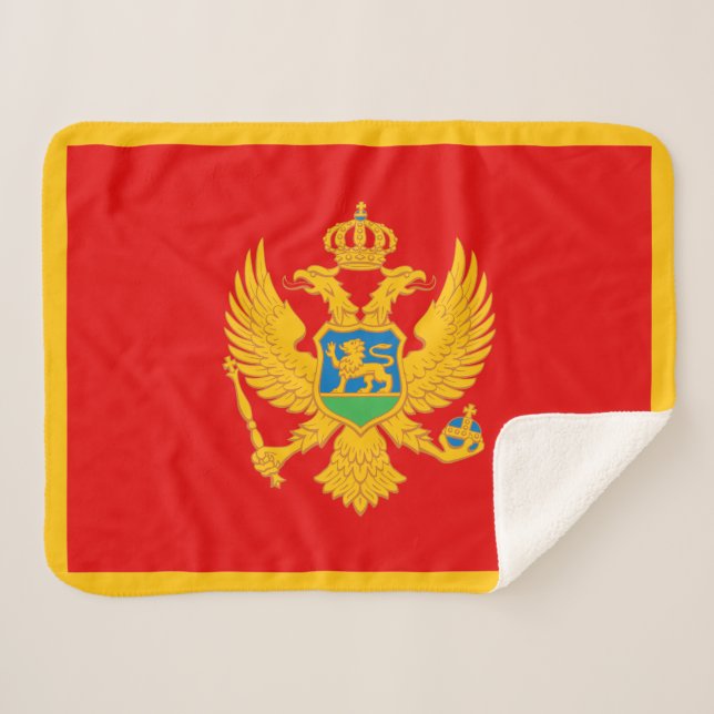 Montenegro-Flagge Sherpadecke (Vorderseite (Horizontal))