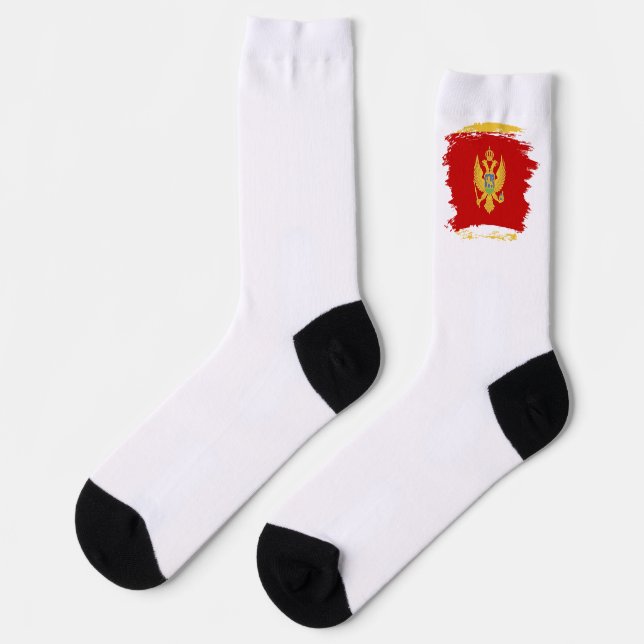 Montenegro-Flagge Socken (Linkes Detail)