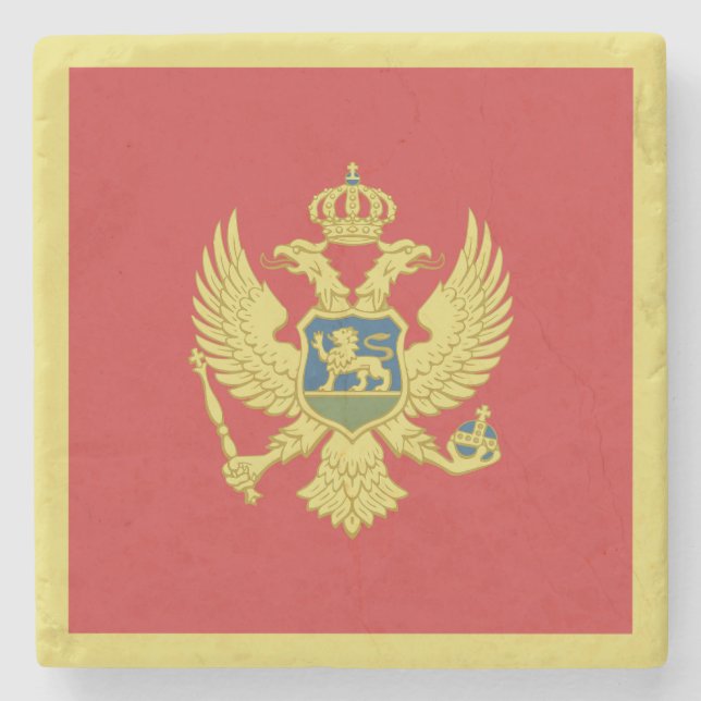 Montenegro-Flagge Steinuntersetzer (Vorderseite)