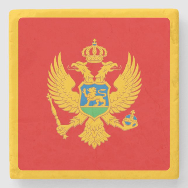 Montenegro-Flagge Steinuntersetzer (Vorderseite)