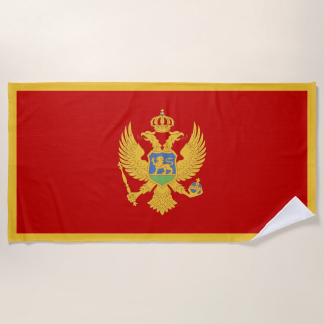 Montenegro-Flagge Strandtuch (Vorderseite)