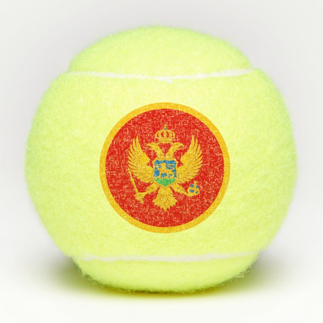 Montenegro-Flagge Tennisbälle (Vorderseite)