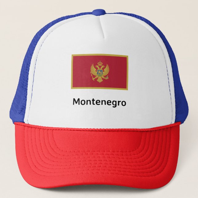 Montenegro-Flagge Truckerkappe (Vorderseite)