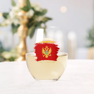 Montenegro-Flagge Weinglas Ohne Stiel