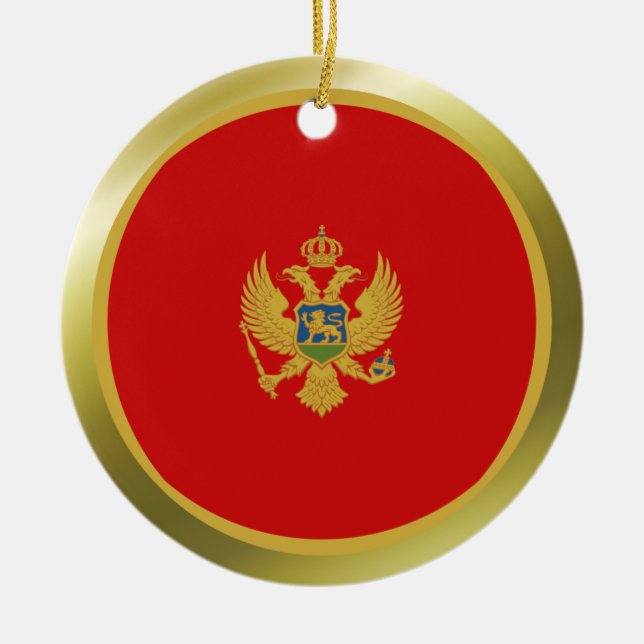 Montenegro-Flaggen-Verzierung Keramikornament (Vorne)