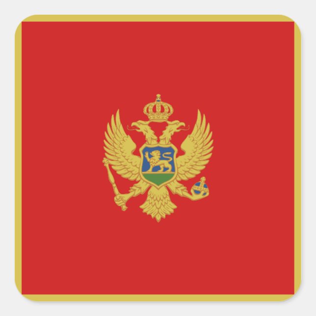 Montenegro-Flaggenaufkleber Quadratischer Aufkleber (Vorderseite)